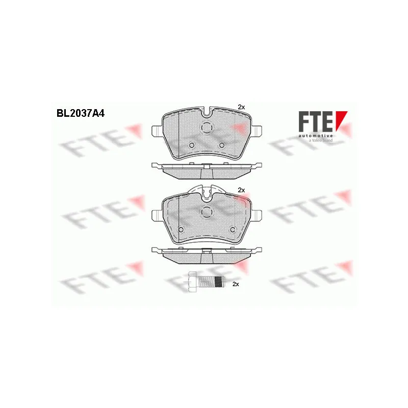 Jeu de 4 plaquettes de frein avant FTE BL2037A4