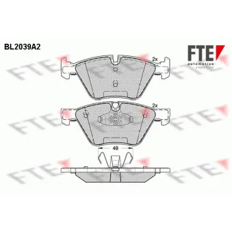 Jeu de 4 plaquettes de frein avant FTE BL2039A2
