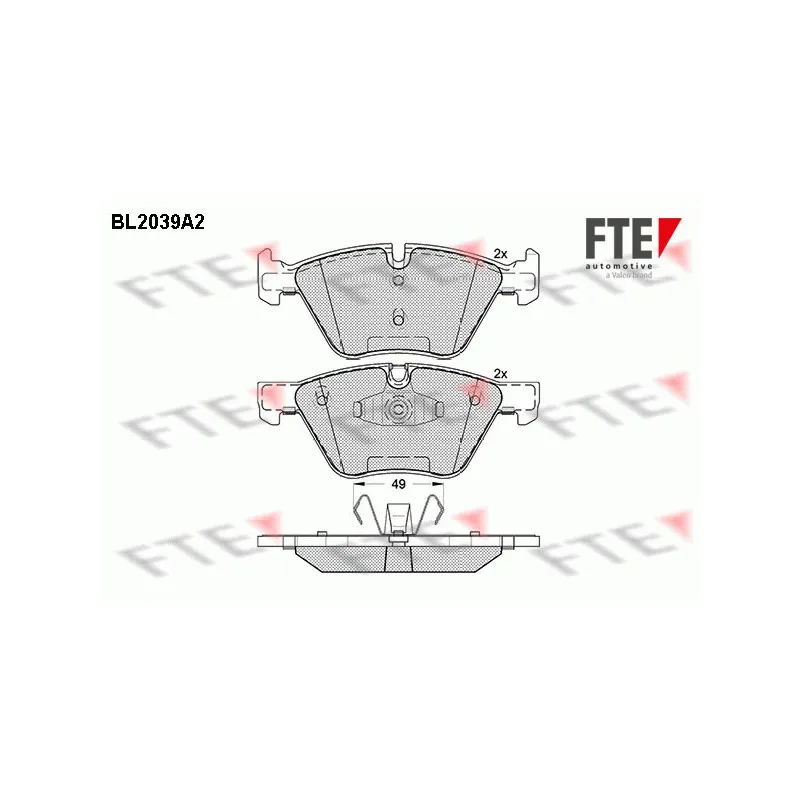 Jeu de 4 plaquettes de frein avant FTE BL2039A2