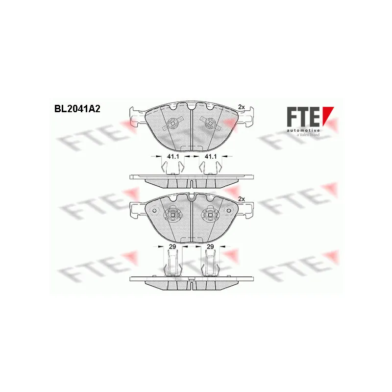 Jeu de 4 plaquettes de frein avant FTE BL2041A2