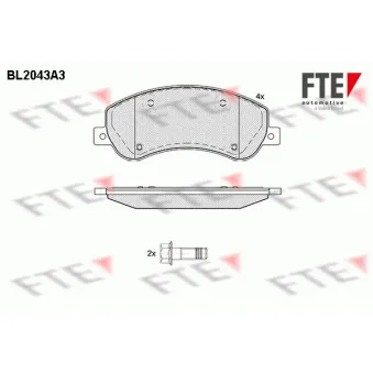 Jeu de 4 plaquettes de frein avant FTE BL2043A3