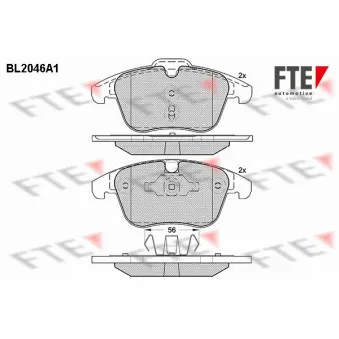 Jeu de 4 plaquettes de frein avant FTE BL2046A1
