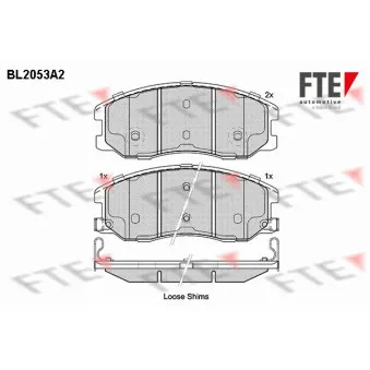 Jeu de 4 plaquettes de frein avant FTE BL2053A2