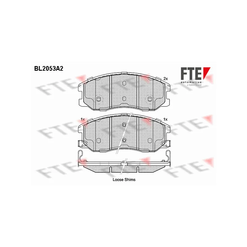 Jeu de 4 plaquettes de frein avant FTE BL2053A2