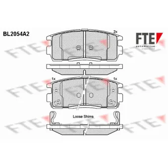 Jeu de 4 plaquettes de frein arrière FTE BL2054A2