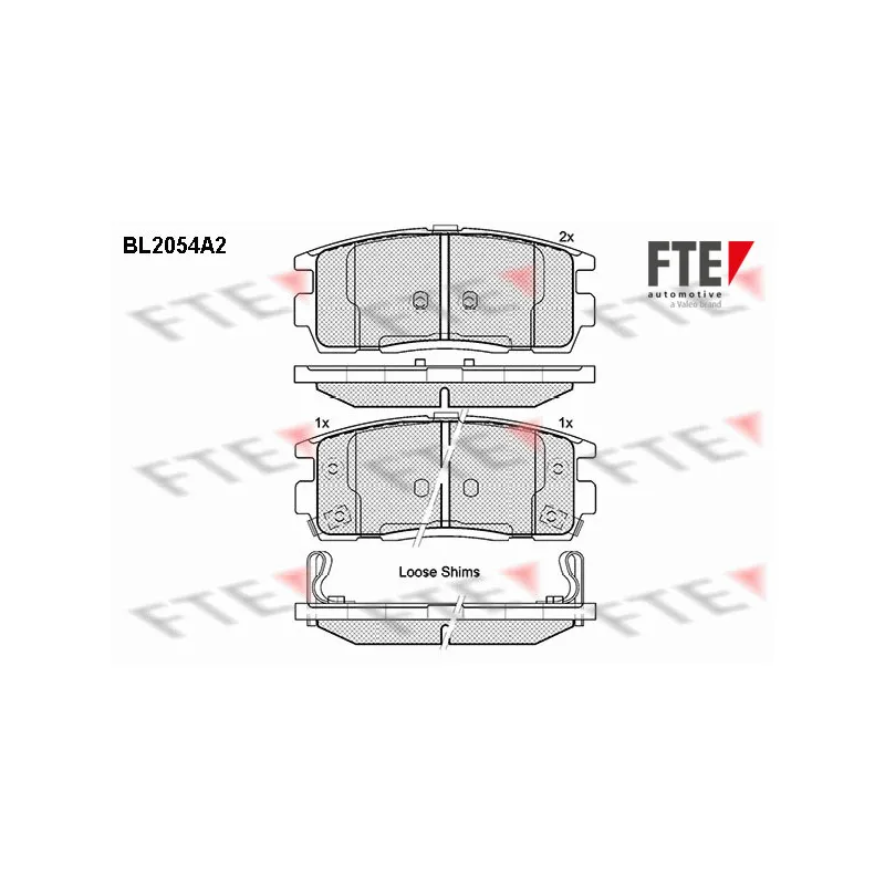 Jeu de 4 plaquettes de frein arrière FTE BL2054A2