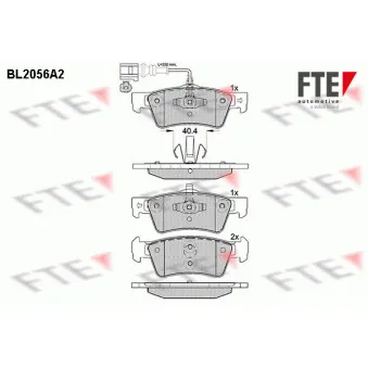 Jeu de 4 plaquettes de frein arrière FTE BL2056A2