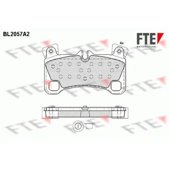 Jeu de 4 plaquettes de frein arrière FTE BL2057A2