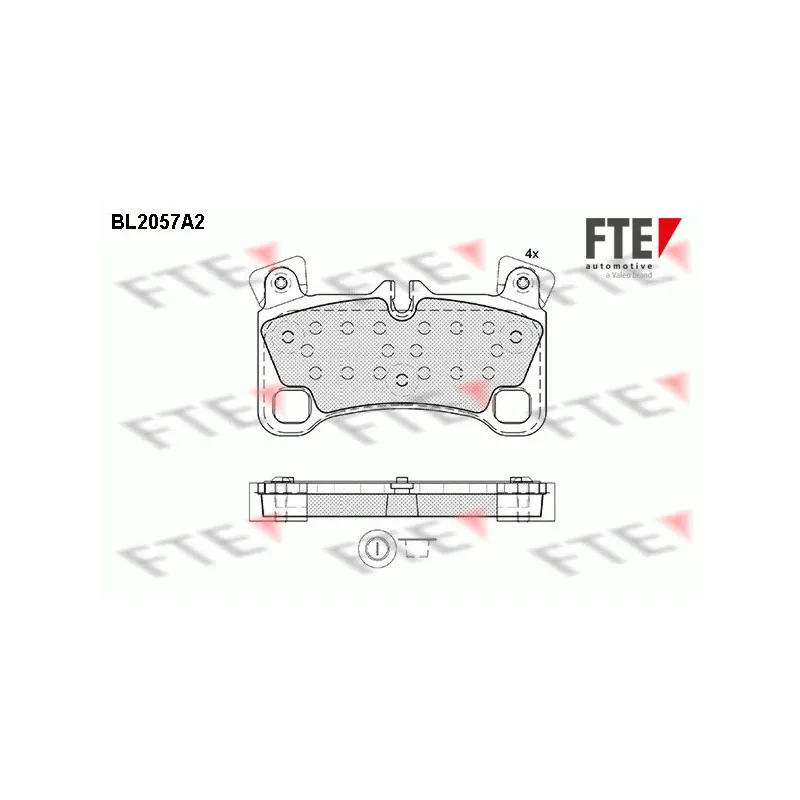 Jeu de 4 plaquettes de frein arrière FTE BL2057A2