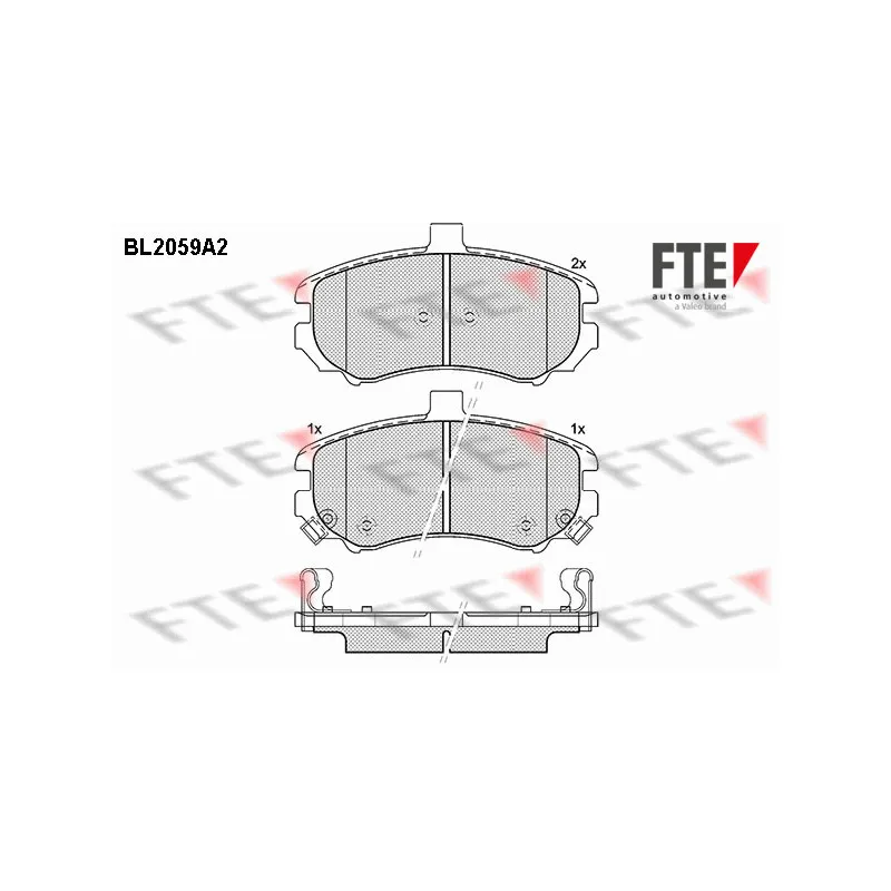 Jeu de 4 plaquettes de frein avant FTE BL2059A2