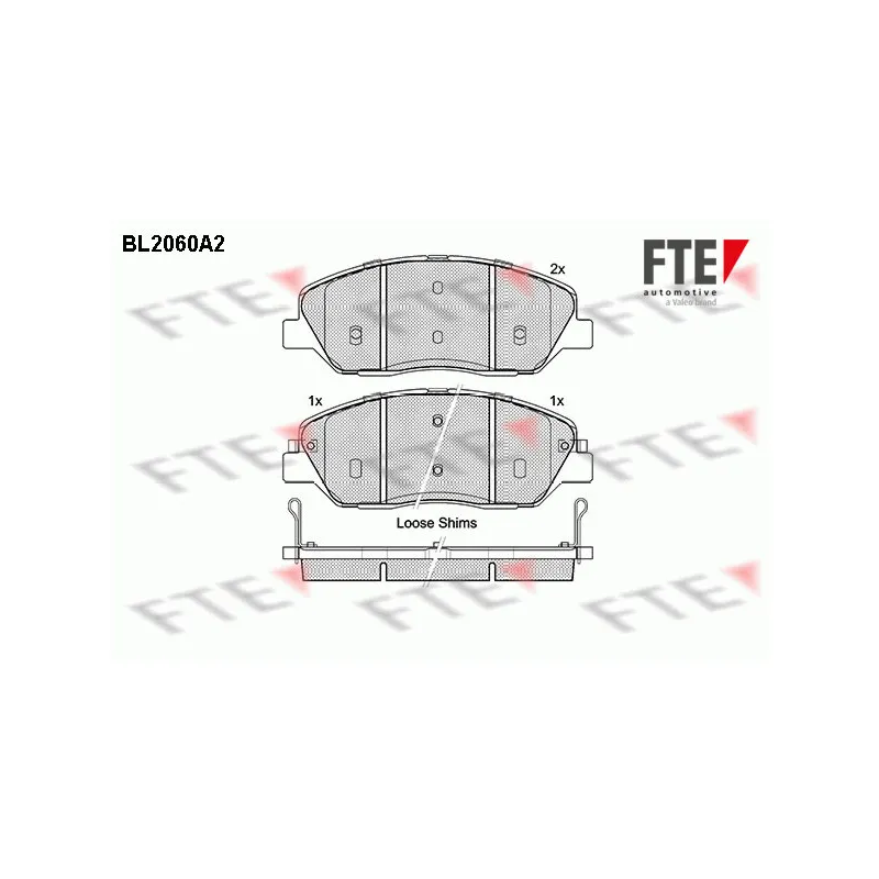 Jeu de 4 plaquettes de frein avant FTE BL2060A2