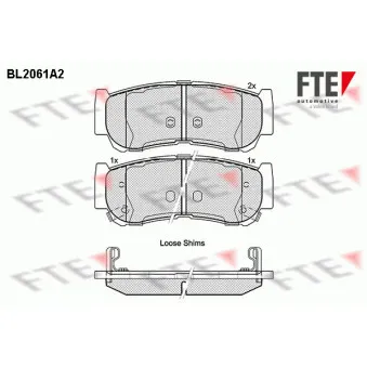 Jeu de 4 plaquettes de frein arrière FTE BL2061A2