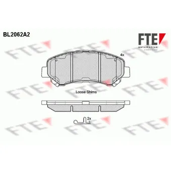 Jeu de 4 plaquettes de frein avant FTE BL2062A2
