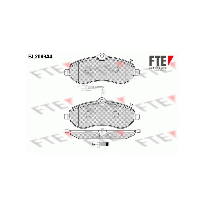 Jeu de 4 plaquettes de frein avant FTE BL2063A4