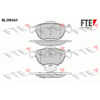 Jeu de 4 plaquettes de frein avant FTE BL2065A3