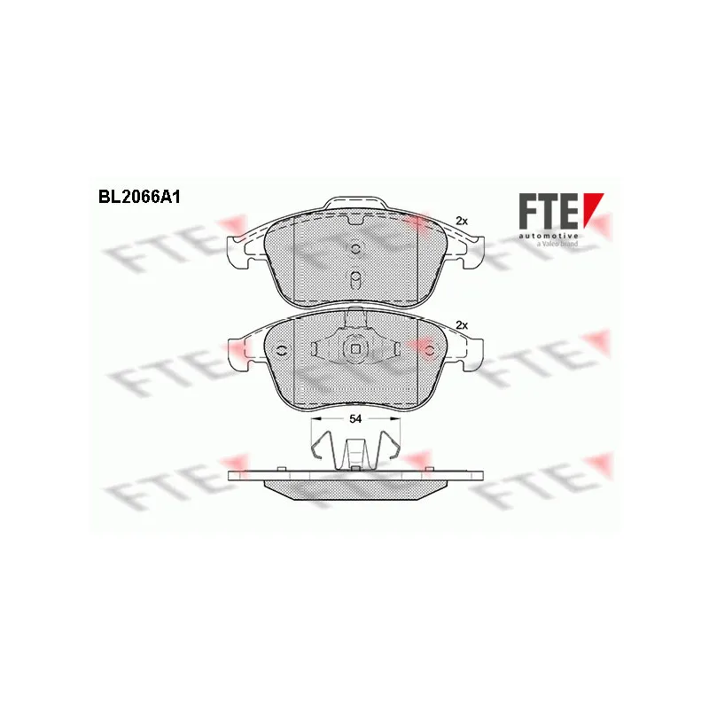 Jeu de 4 plaquettes de frein avant FTE BL2066A1