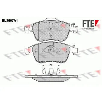 Jeu de 4 plaquettes de frein avant FTE BL2067A1