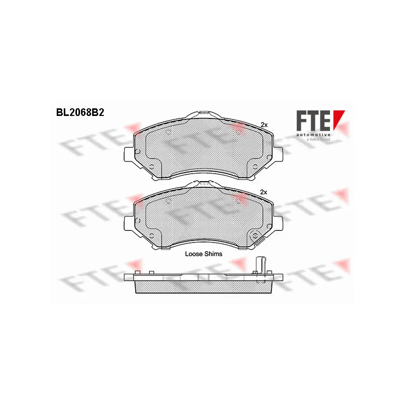Jeu de 4 plaquettes de frein avant FTE BL2068B2