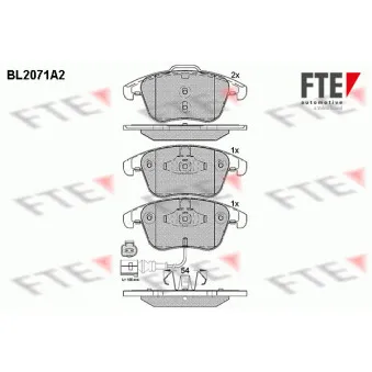 Jeu de 4 plaquettes de frein avant FTE BL2071A2