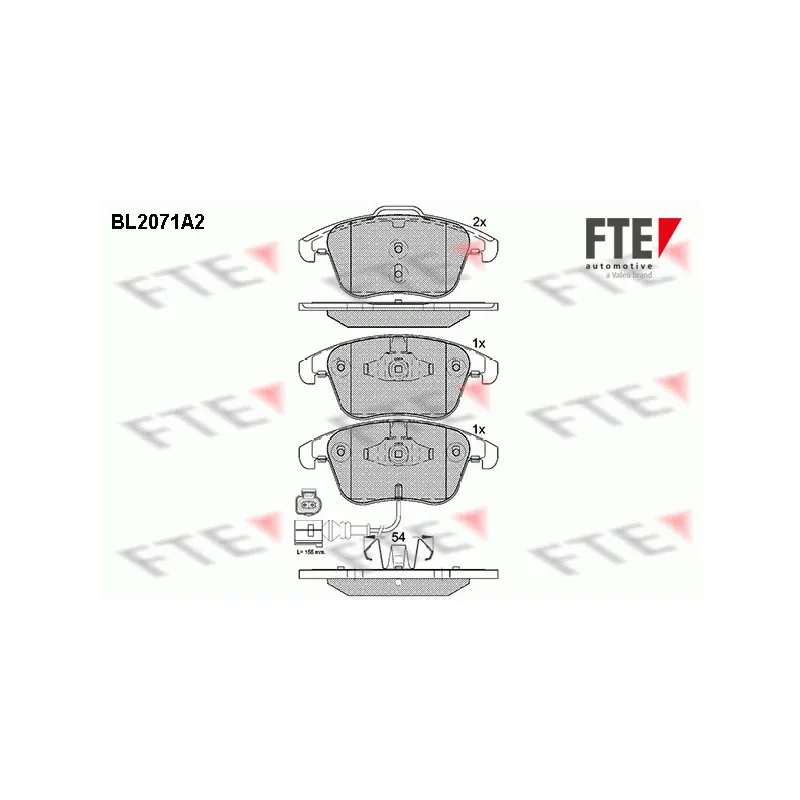 Jeu de 4 plaquettes de frein avant FTE BL2071A2