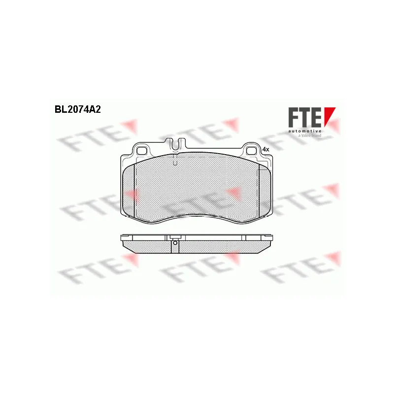 Jeu de 4 plaquettes de frein avant FTE BL2074A2