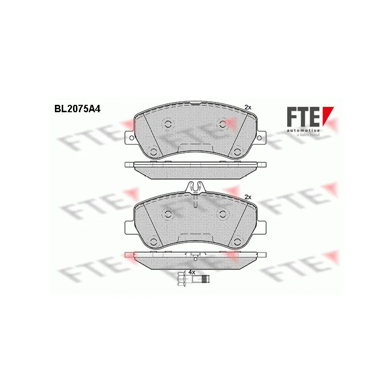Jeu de 4 plaquettes de frein avant FTE BL2075A4