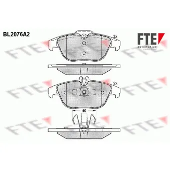Jeu de 4 plaquettes de frein arrière FTE BL2076A2