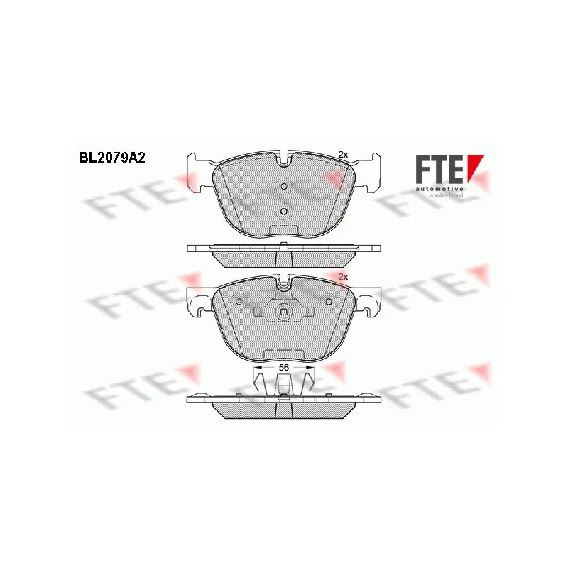 Jeu de 4 plaquettes de frein avant FTE BL2079A2