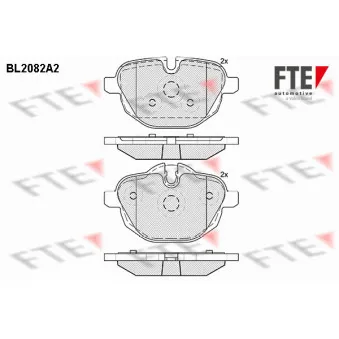 Jeu de 4 plaquettes de frein arrière FTE BL2082A2