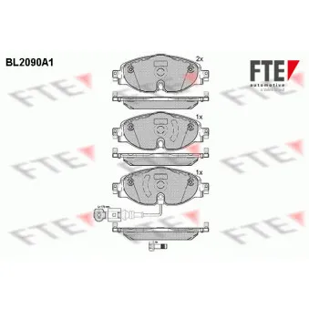 Jeu de 4 plaquettes de frein avant FTE BL2090A1