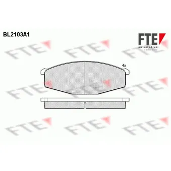 Jeu de 4 plaquettes de frein avant FTE BL2103A1