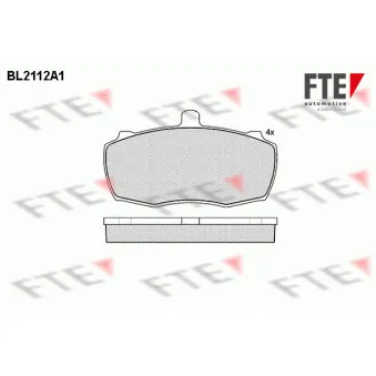 Jeu de 4 plaquettes de frein avant FTE BL2112A1