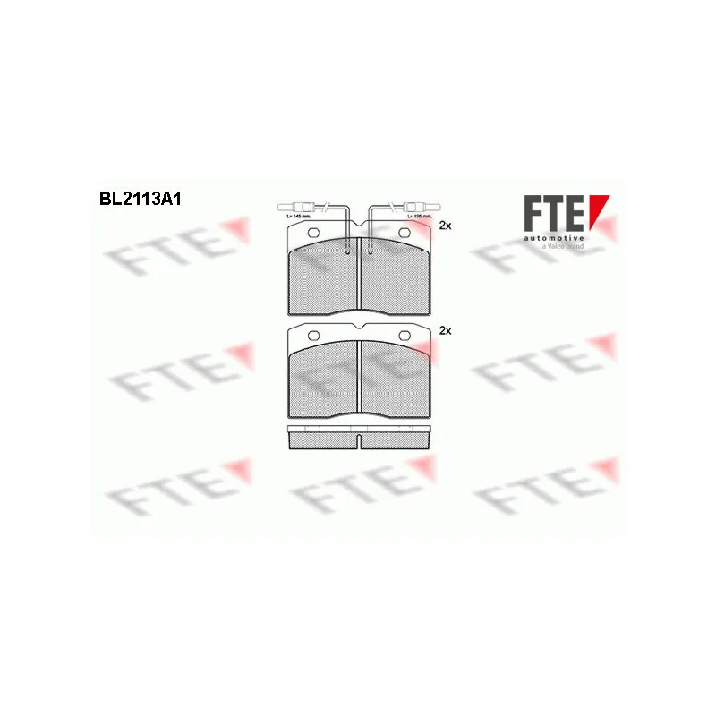 Jeu de 4 plaquettes de frein avant FTE BL2113A1
