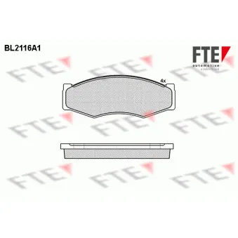 Jeu de 4 plaquettes de frein avant FTE BL2116A1