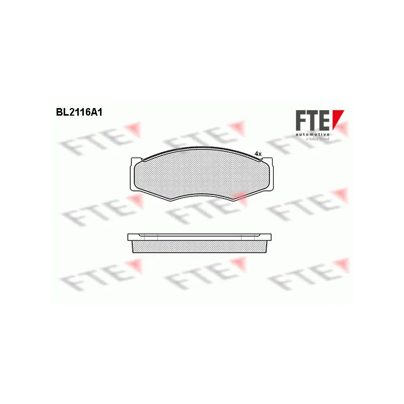 Jeu de 4 plaquettes de frein avant FTE BL2116A1