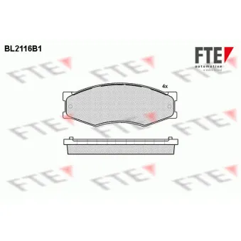 Jeu de 4 plaquettes de frein avant FTE BL2116B1