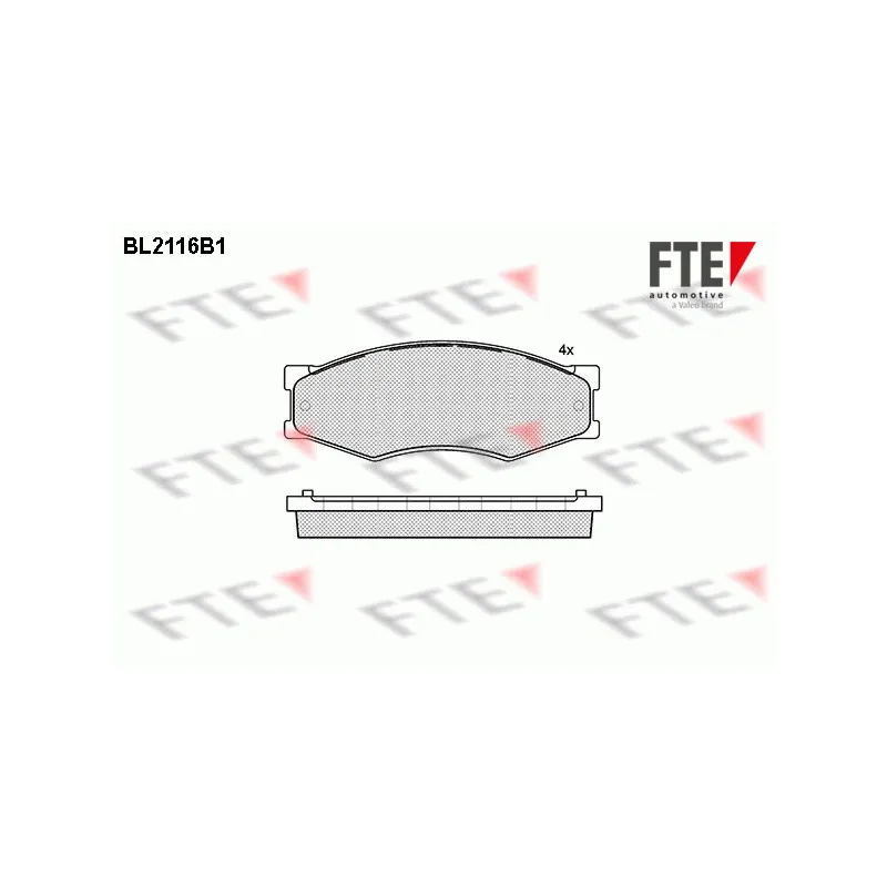 Jeu de 4 plaquettes de frein avant FTE BL2116B1