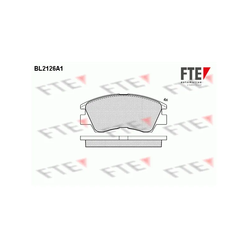 Jeu de 4 plaquettes de frein avant FTE BL2126A1