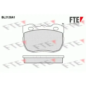 Jeu de 4 plaquettes de frein avant FTE BL2128A1