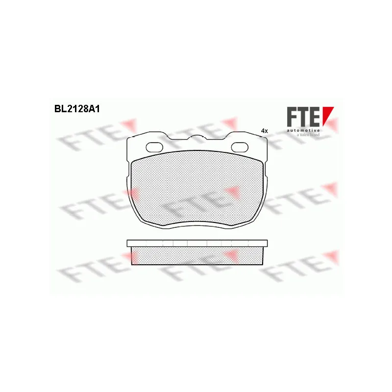 Jeu de 4 plaquettes de frein avant FTE BL2128A1