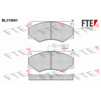 Jeu de 4 plaquettes de frein avant FTE BL2130A1