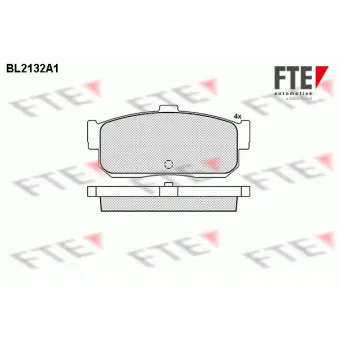 Jeu de 4 plaquettes de frein arrière FTE BL2132A1