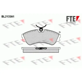 Jeu de 4 plaquettes de frein avant FTE BL2133A1