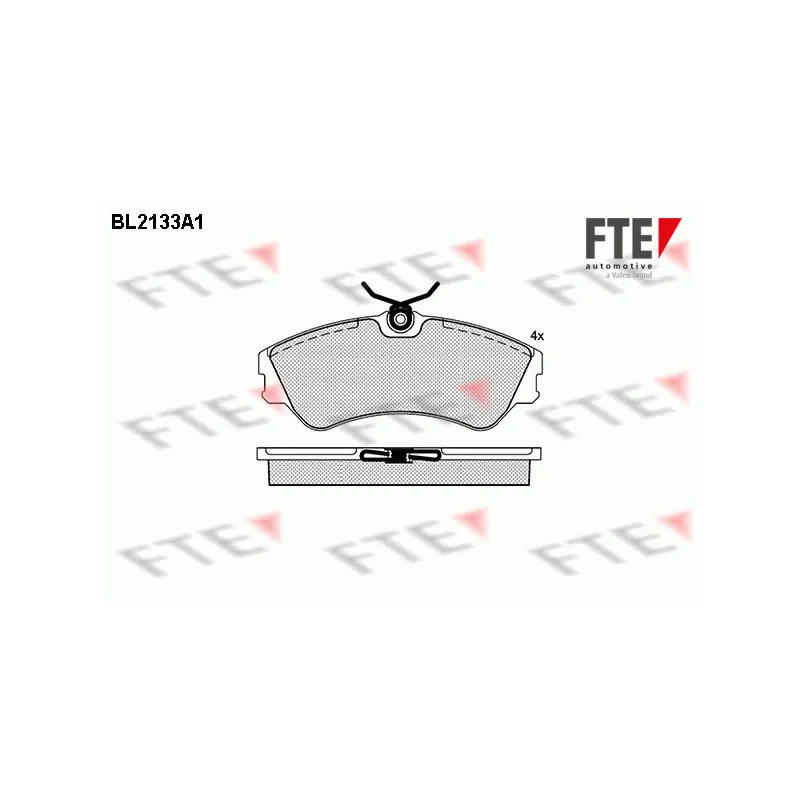 Jeu de 4 plaquettes de frein avant FTE BL2133A1