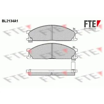 Jeu de 4 plaquettes de frein avant FTE BL2134A1