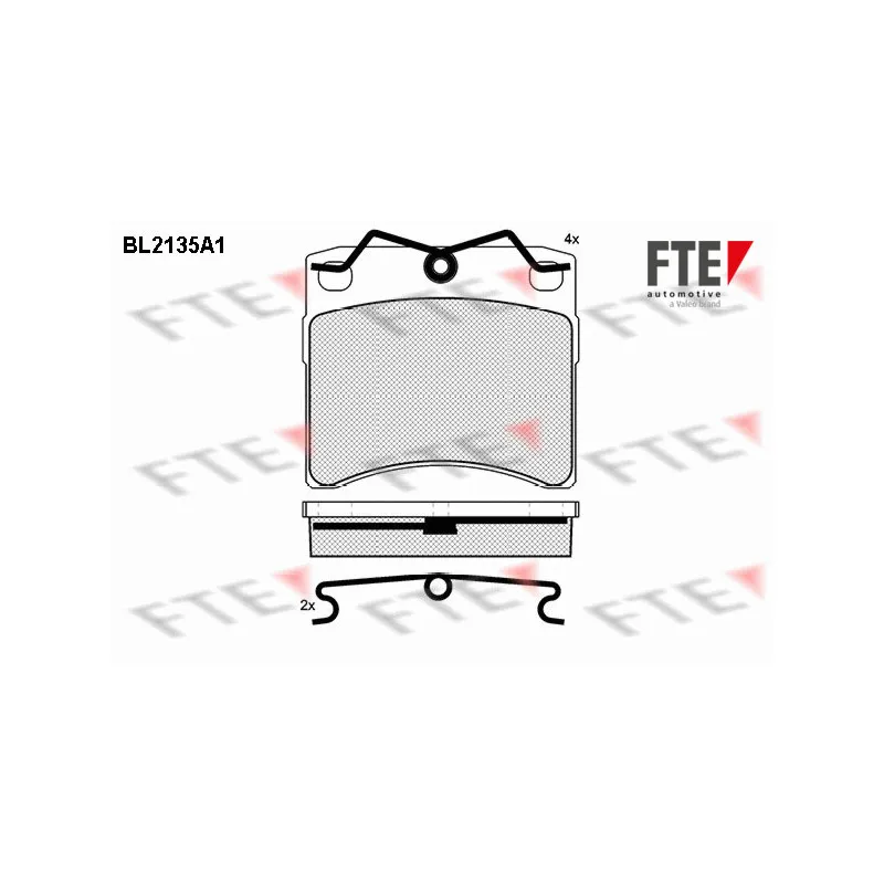 Jeu de 4 plaquettes de frein avant FTE BL2135A1