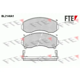 Jeu de 4 plaquettes de frein avant FTE BL2146A1