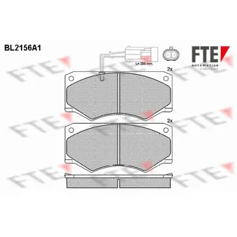 Jeu de 4 plaquettes de frein avant FTE BL2156A1