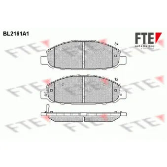 Jeu de 4 plaquettes de frein avant FTE BL2161A1