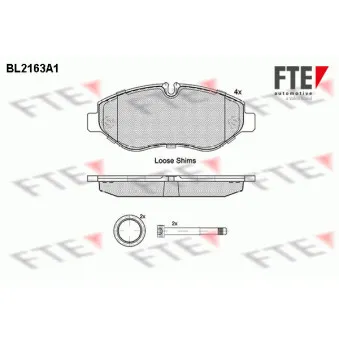 Jeu de 4 plaquettes de frein avant FTE BL2163A1